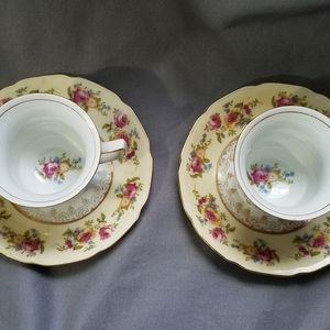Gold Castle Demitasse Cups and Saucers, Occupied Japan